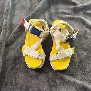 Zara women’s Yellow and White Sandals